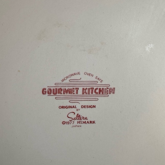 Saltera *Vintage* 1977 Himark Gourmet Kitchen Ceramic Quiche Dish, Red and White - Picture 8 of 10